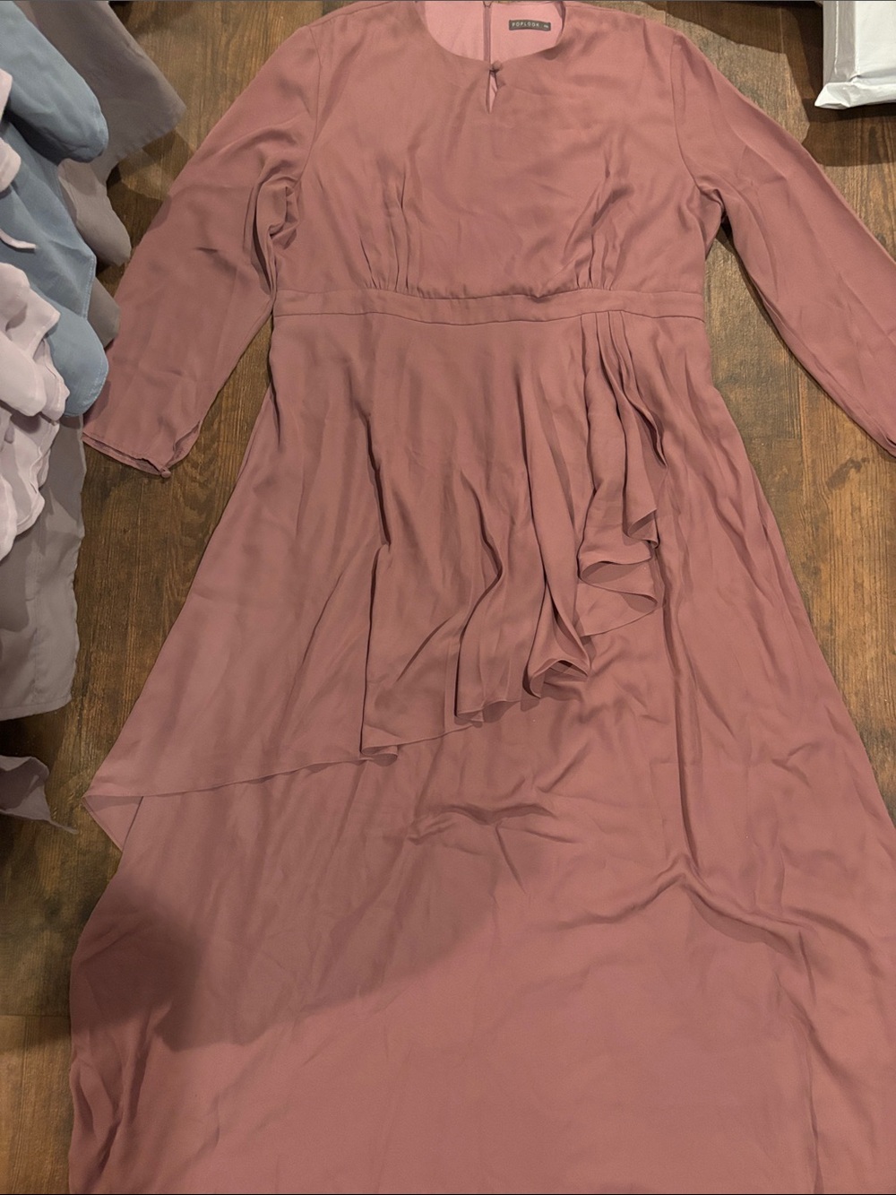Women's Long Sleeve Dusty Rose Dress
